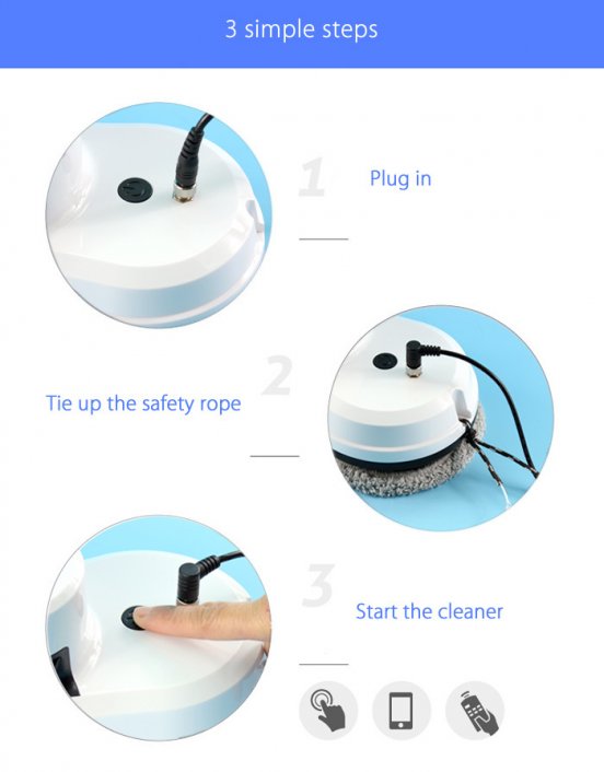 opertion instruction of Cop Rose Smart Robot Window Cleaner